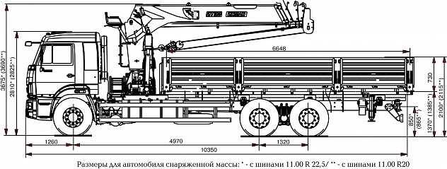 Бортовой автомобиль 6586-320-01 с КМУ PALFINGER INMAN IT-180 на шасси КАМАЗ-65117