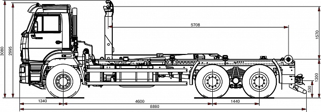 Автомобиль 658667-0030-00 с крюковым погрузчиком