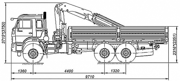 Бортовой автомобиль 65861-001-01 с КМУ PALFINGER PK 15500A на шасси КАМАЗ-43118