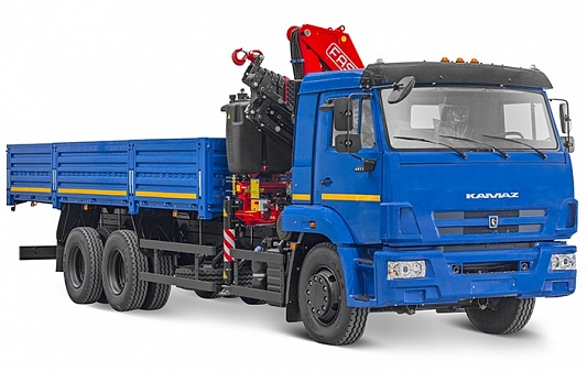 Бортовой автомобиль 6586-401-01 с КМУ FASSI F 195 A.0.25 на шасси КАМАЗ-65117