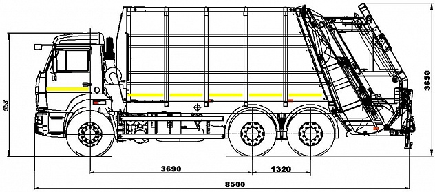 Мусоровоз с задней загрузкой 585180 (Zoeller Medium XL-S)