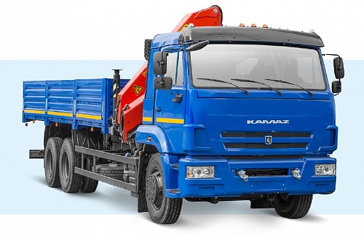Бортовой автомобиль 6586-001-01 с КМУ PALFINGER PK 15500A на шасси КАМАЗ-65117