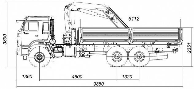 Бортовой автомобиль 65861-002-06 с КМУ PALFINGER PK 23500A на шасси КАМАЗ-43118