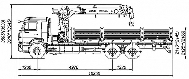Бортовой автомобиль 6586-322-01 с КМУ PALFINGER INMAN IT-150 на шасси КАМАЗ-65117