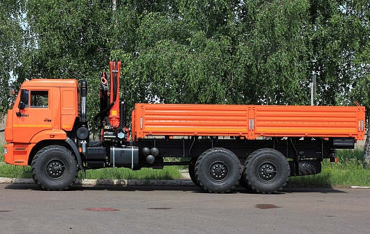 Бортовой автомобиль 65861-001-01 с КМУ PALFINGER PK 15500A на шасси КАМАЗ-43118