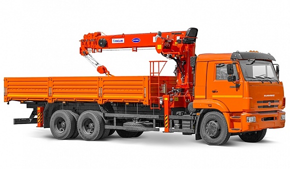 Бортовой автомобиль 6586-1200-01 с КМУ Kanglim KS1256G-II на шасси КАМАЗ-65117