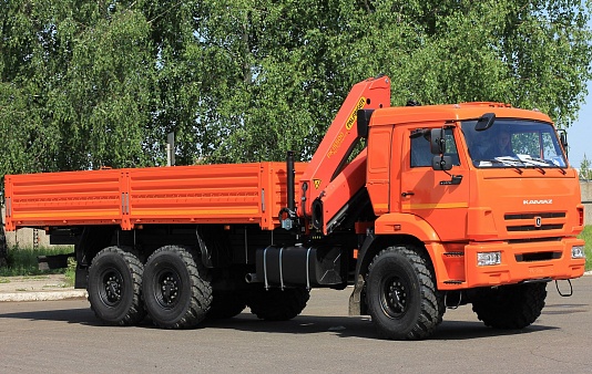 Бортовой автомобиль 65861-001-01 с КМУ PALFINGER PK 15500A на шасси КАМАЗ-43118