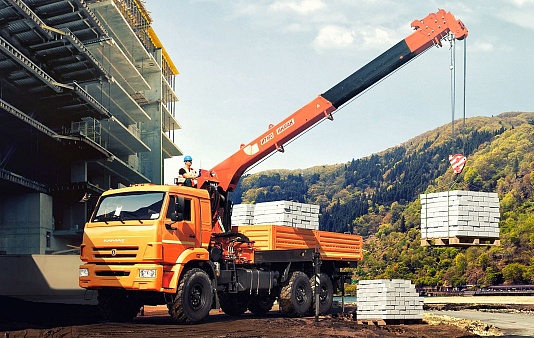 Бортовой автомобиль 65861-320-06 с КМУ PALFINGER INMAN IT-180 на шасси КАМАЗ-43118