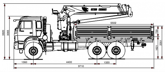 Бортовой автомобиль 65861-320-05 с КМУ PALFINGER INMAN IT-180 на шасси КАМАЗ-43118